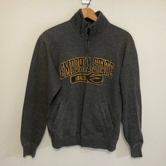 Emporia State 1/4 zip sweatshirt, size small or medium, gray - Picture 1 of 6